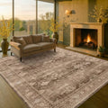 Boho Brown Living Room Rug 7x9 (7' x 9' (Rectangular) / Brown)