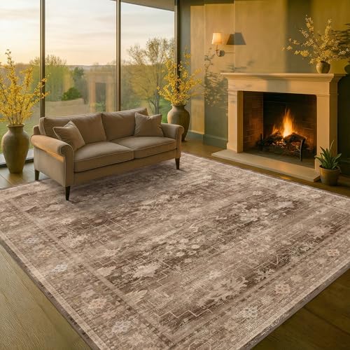 Brown Rug for Living Room 10x14 (10' x 14' (Rectangular) / Brown)