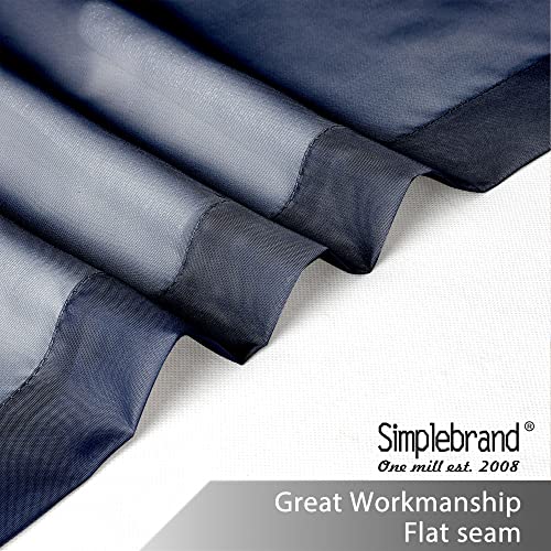 Navy Tier Curtains for Kitchen 24 Inches Long 2 Panels Set (Navy Blue / 42"W x 24"L (Pack of 2))