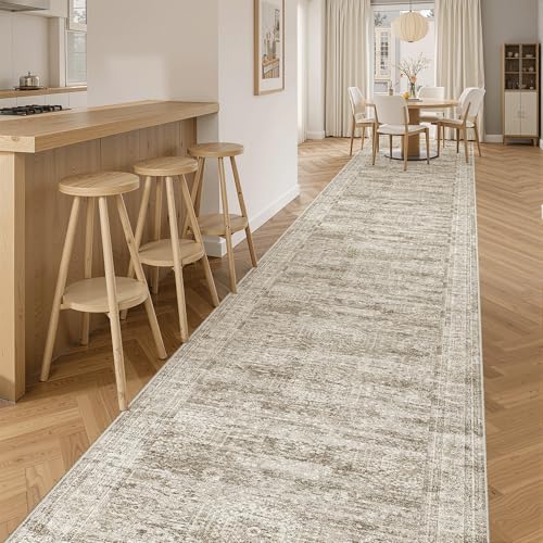 Washable 3x16 Hallway Runner Rug Non (Brown / 3' x 16' (Runner))