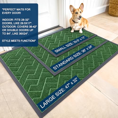 Front Door Mat Outside 29.5x17 (Green / 29.5" x 17")