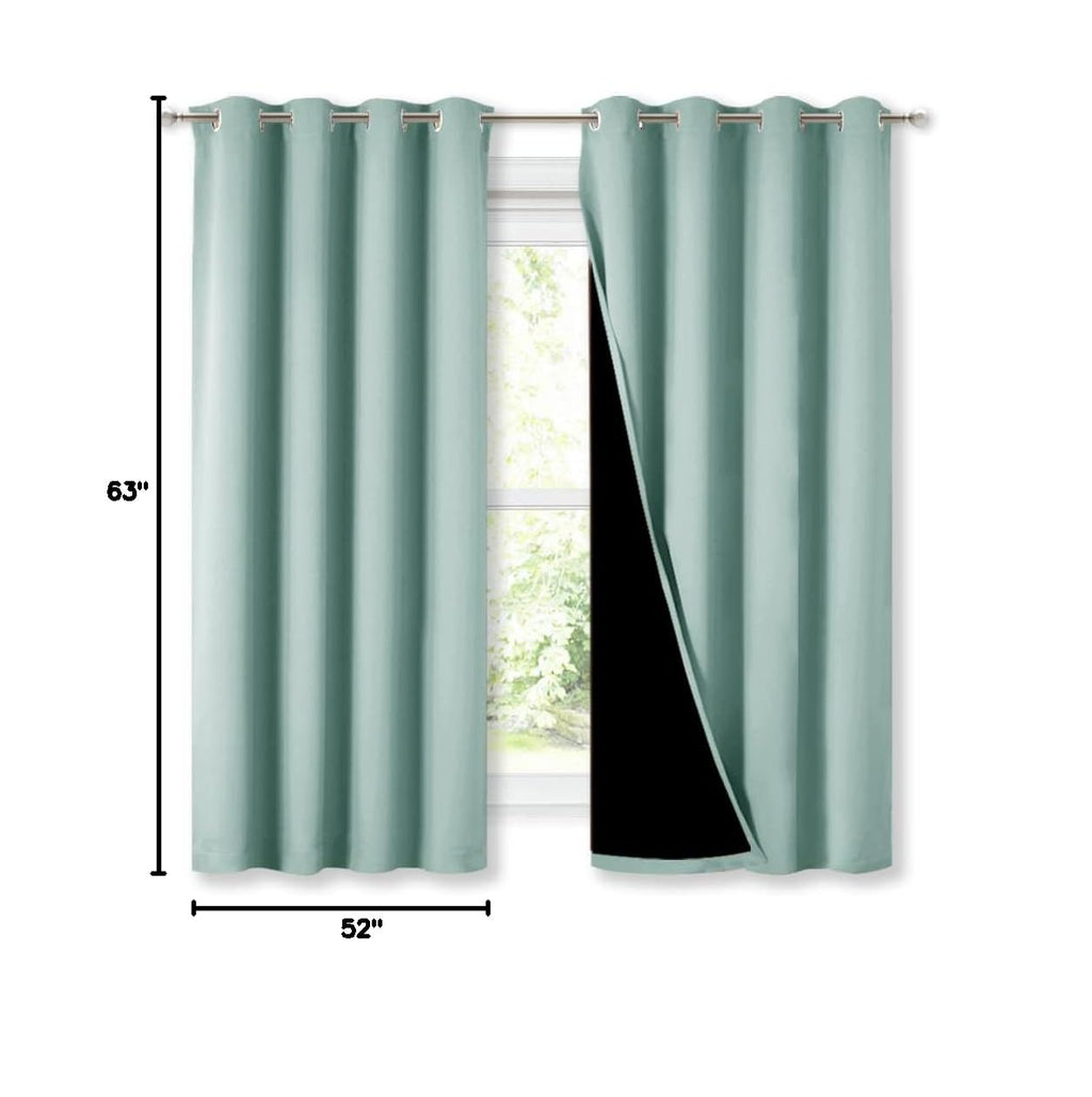 Aqua Blue Blackout Curtains for Kitchen 52" w x 63" L 2 Panels (Aqua Blue / 52"W x 63"L (Pack of 2))