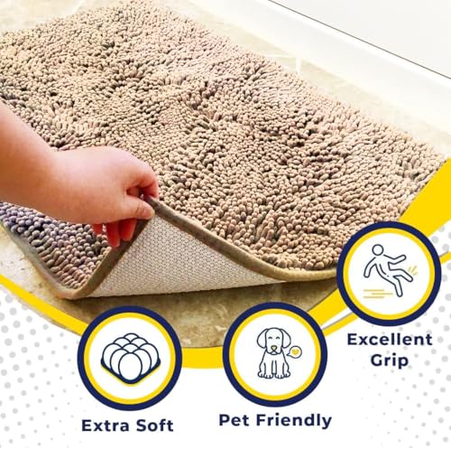 Super Water Absorbent Door Mat Indoor (Beige / 24" x 120")