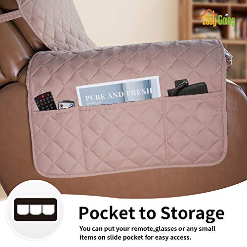Reversible Couch Cover (Pink/Beige / Large Recliner)