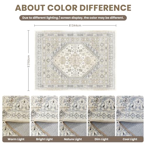 5x8 Area Rugs for Living Room (Beige/Grey / 5' x 8' (Rectangular))