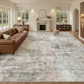 10x14 Area Rugs for Living Room Washable Rug Abstract Pink (Pink/Grey / 10' x 14' (Rectangular))