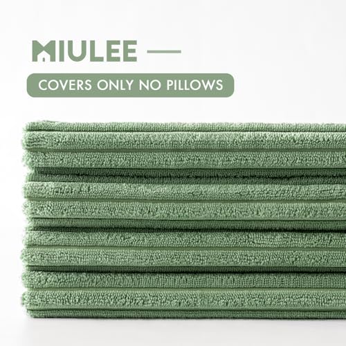 Soft Corduroy Decorative Throw Pillow Covers Sage Green 18x18 (18" x 18" (Pack of 4) / Sage Green)