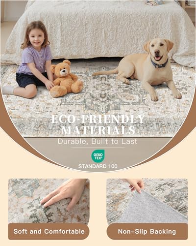 Washable Runner Rug 2x6 Runners for Hallways Soft (Light Taupe Brown / 2' x 6' (Runner))