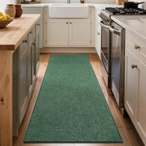 2x6 Green White Runner Rug Non (13 Green/White / 2' x 6' (Rectangular))