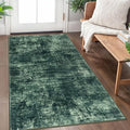 Abstract Area Rug 3x5 Ft Washable Rugs for Entryway Indoor (Dark Green / 3' x 5' (Rectangular))