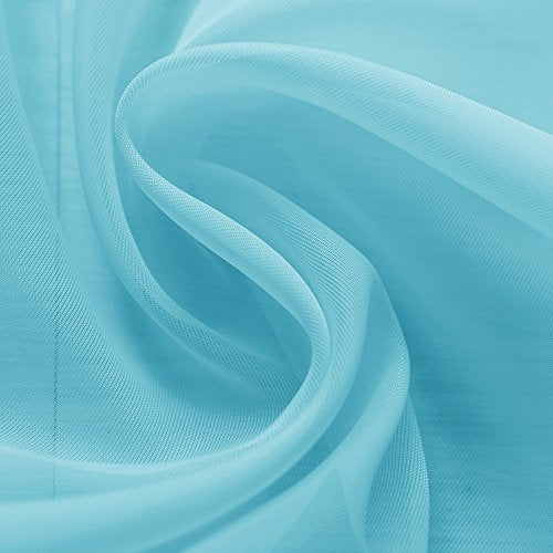 Sheer Curtains for Bedroom Windows 84 inch Length (Baby Blue / 54"W x 84"L (Pack of 2))