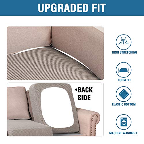 High Stretch Couch Cushion Covers (Taupe)