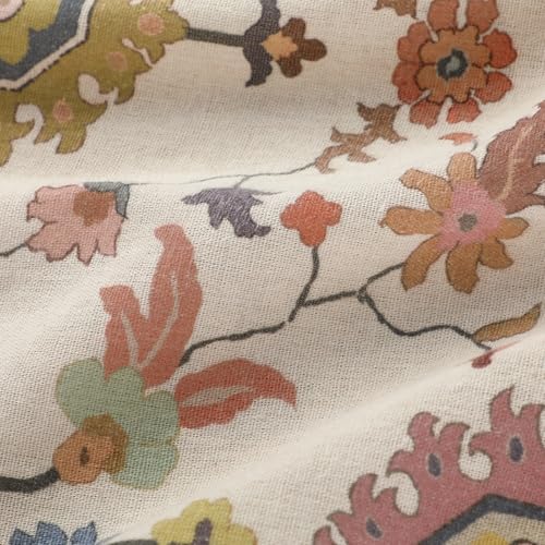 Boho Floral 100% Grommet Blackout Curtains 84 Inch 2 Panels (Colorful / 52"W x 84"L (Pack of 2))
