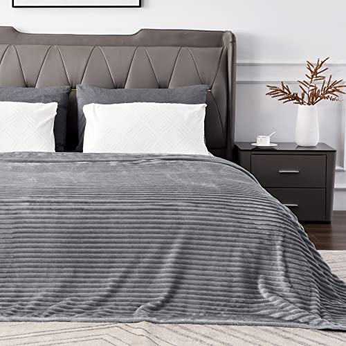 3D Ribbed Jacquard Grey Full Size Blankes for Bed (Grey / Full(84"x90"))