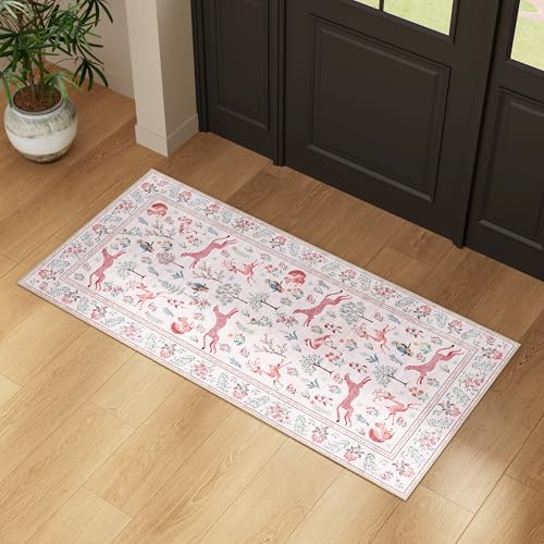 2x4 Rug for Entryway (Pink (Animal) / 2' x 4' (Rectangular))