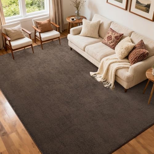 5x7 Pure Brown Area Rug Non (12 Pure Brown / 5' x 7' (Rectangular))