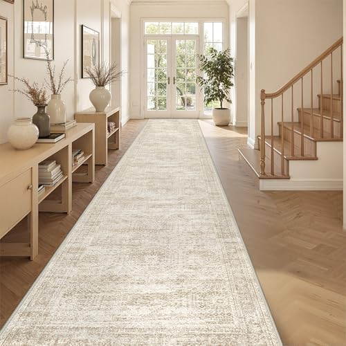 3x16 Runner Rug Non Slip (Beige/Ivory / 3' x 16' (Runner))