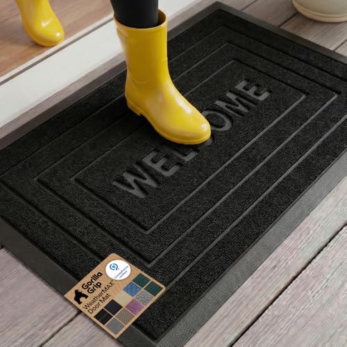 WeatherMAX Door Mat (Black Welcome / 29" x 17")