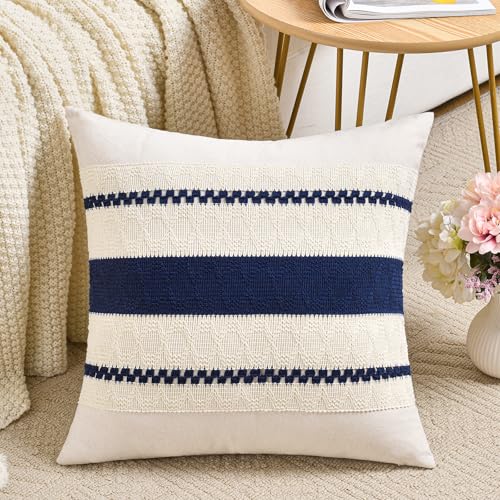 Set of 1 Navy Blue Big Decorative Throw Pillow Covers 24x24 Inch for Couch Bed Sofa Living Room (24" x 24" (Pack of 1) / Navy Blue)