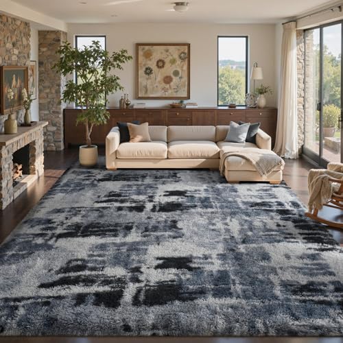 9x12 Ft Extra Large Shag Rugs for Living Room (Ca Blue 5sm12 / 9' X 12' (Rectangular))