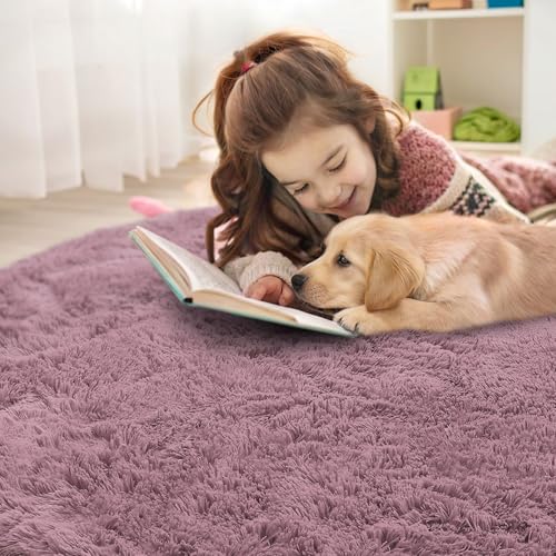 Blush Round Rugs for Bedroom (2 Ft Round / Blush)