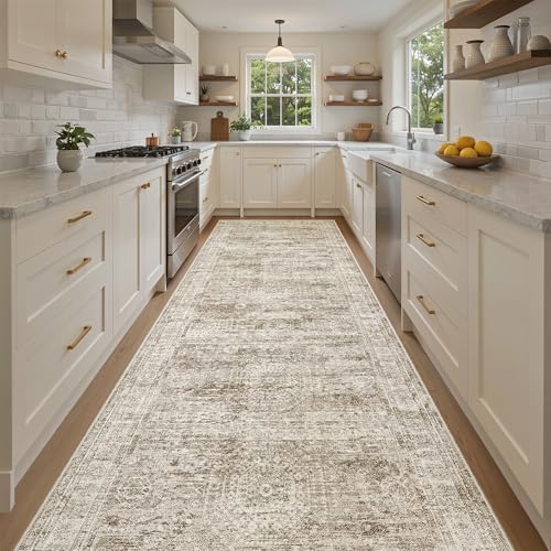 Washable 4x12 Hallway Runner Rug Non (Brown / 4' x 12' (Runner))
