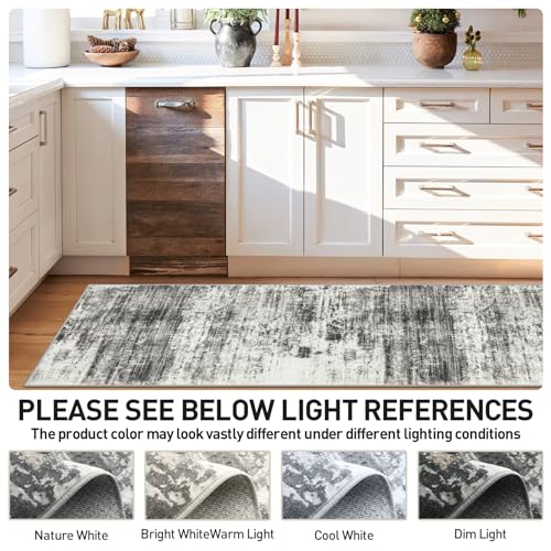 2'6''x8' Runner Rugs Washable Rug (Black/Grey / 2'6" x 8' (Runner))
