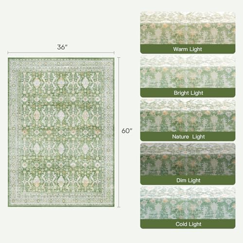 3x5 Area Rugs for Entryway (Light Green / 3' X 5' (Rectangular))