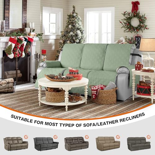 Waterproof Recliner Couch Covers Washable (Light Green / 3 Seater)