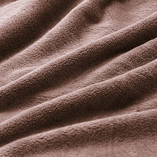 Fleece Blanket Soft Plush Twin Size Blanket Brown 60"x80" (Brown / Twin(60"x80"))