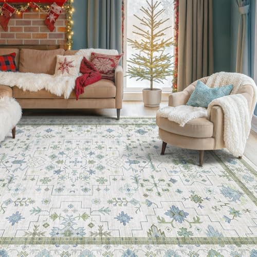 Cream Oushak 6x9 Bedroom Rug (6' x 9' (Rectangular) / Cream Green)