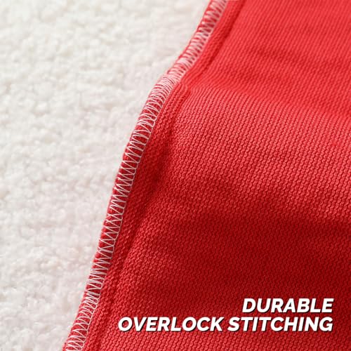 Pack of 2 Faux Fur Teddy Boucle Pillow Covers 20x20 Inch (Red / 20" x 20" (Pack of 2))