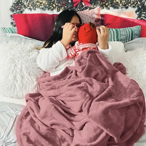 GentleSoft Fleece Throw Blanket for Couch Dusty Rose (Dusty Rose / Throw XL (50" X 70"))
