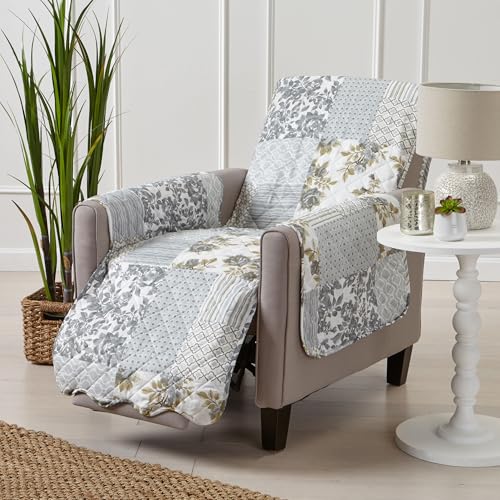Reversible Patchwork Recliner Cover (Recliner / Patchwork - Grey)