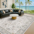 Large Light Gray & Sage 10x14 Living Room Rug (10' x 14' (Rectangular) / Light Gray / Sage)