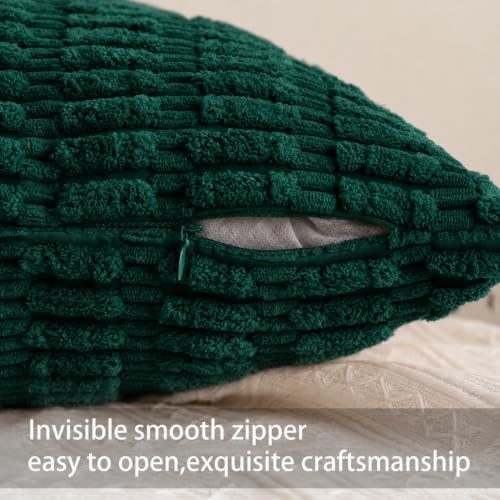 Pack of 2 Corduroy Decorative Throw Pillow Cover 26x26 Inch (Blackish Green / 26" x 26" (Pack of 2))