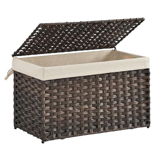 Woven Storage Basket with Lid (65 L / Brown)