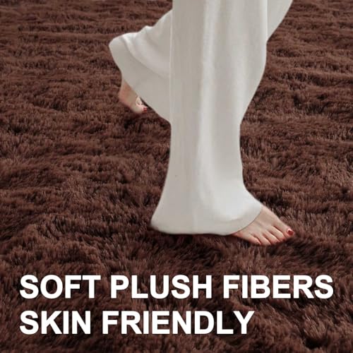 6x9 Ft Large Shag Rugs for Living Room Decor (De Coffee / 6' X 9' (Rectangular))