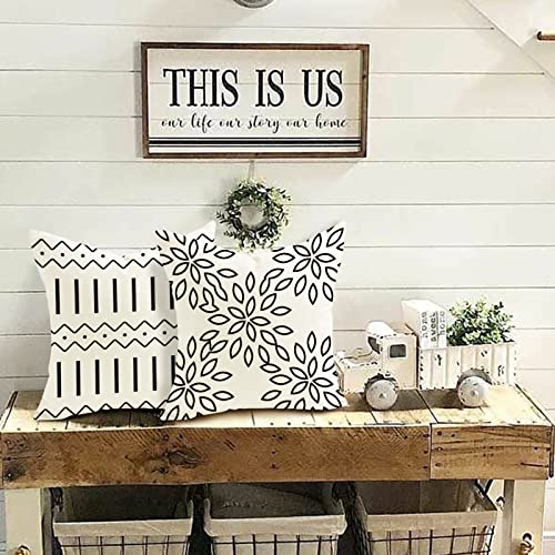 Pillow Covers 18x18 Set of 4 (Cream White / 18" x 18" (Pack of 4))