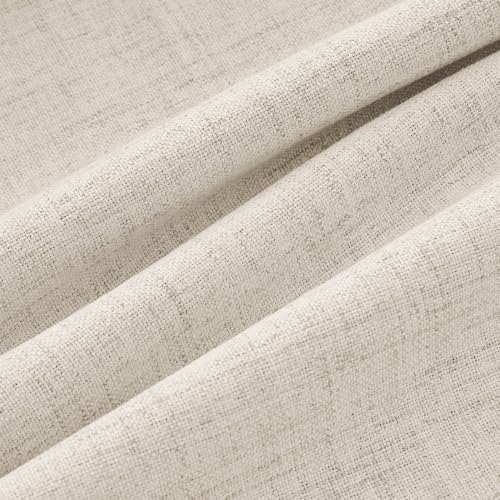 100% Blackout Linen Curtains 42 x 63 Inch Linen Beige 2 Panels (Linen Beige / 42"W x 63"L (Pack of 2))