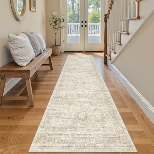 Runner Rug 2x7 Washable Non (Beige / 2' x 7' (Runner))