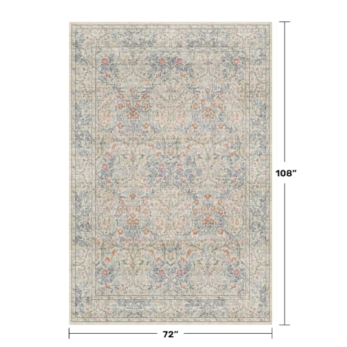 Washable Dining Room Rugs (Beige Blue / 6' x 9' (Rectangular))