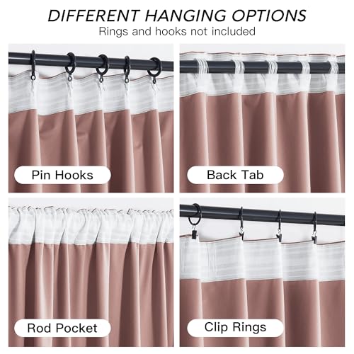 Dusty Pink Velvet Curtains 72 inches with Hook Belt (Dusty Pink / 52"W x 72"L (Pack of 2))
