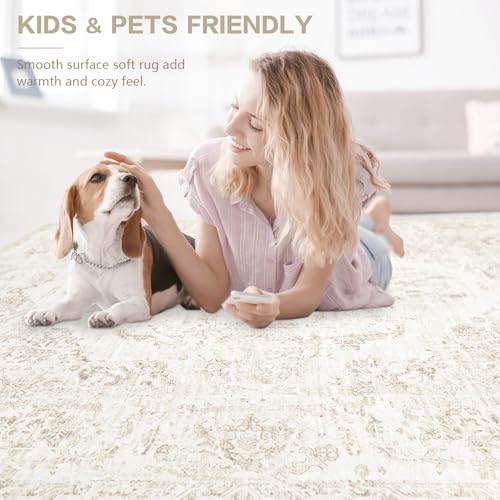 5x7 Area Rugs for Living Room (Boho Beige / 5' X 7' (Rectangular))