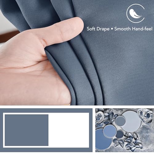 Blackout Curtains for Bedroom (Grayish Blue / 70"W x 84"L (Pack of 2))