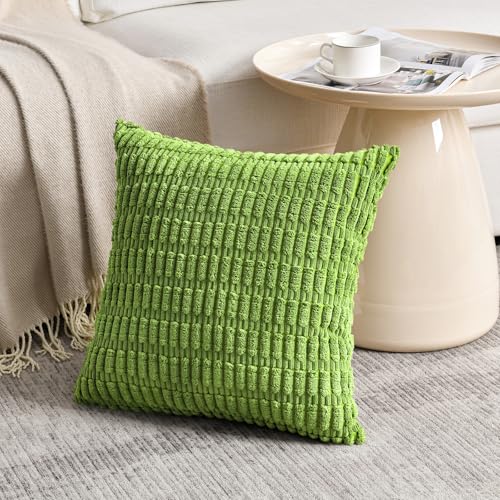 4 Packs Decorative Throw Pillow Covers for Living Room Couch Bed (18" x 18" (Pack of 4) / Lime Green)