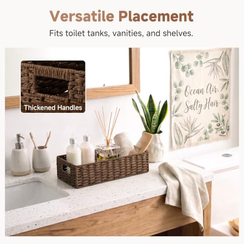 Toilet Tank Tray (Dark Brown / 14¼" L x 6¾" W x 3¾" H)