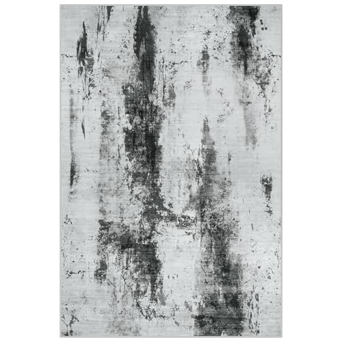 2'6''x8' Runner Rugs Washable Rug (Black White Grey / 2'6" x 8' (Runner))