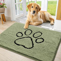 Dog Door Mat for Muddy Paws (36"X24" / Sage Green and Black)