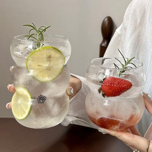 Ribbed Glassware Water Tumbler (Small Wave - Big Mouth)